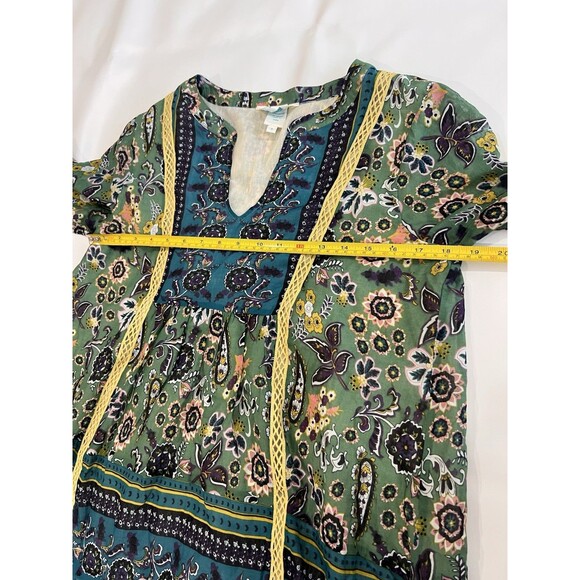 Sundance Women’s Sz S Blue Floral Pullover Tunic Resort Boho Puff Sleeves NEW d - Picture 9 of 11